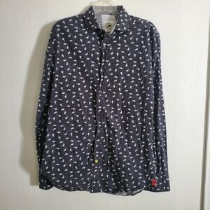 A Fish Named Fred Button Down Oragami Whale Med $148 Cotton